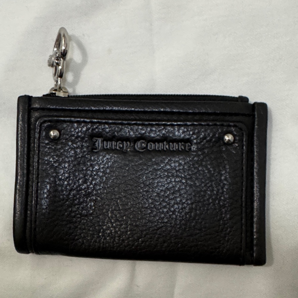 Juicy Couture Black Leather Keychain Wallet
